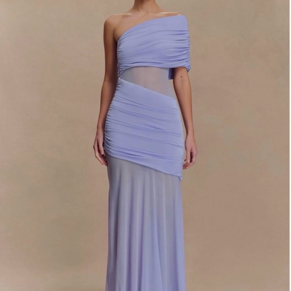 Meshki One-Shoulder Light Purple Maxi Dress